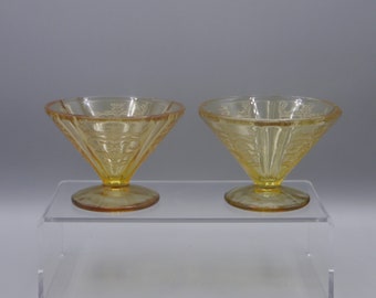 Depression Glass Sherbert, Federal Glass Company, Madrid, Amber, 1932 - 1939