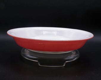 Vintage Kitchenware, Pie Plate, Pyrex, Flamingo #909 1952 - 1956