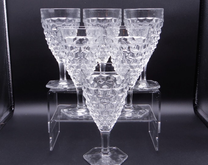 Early American Pressed Glass Water Goblet, Fostoria Glass Company, Fostoria #2056; American (OMN) 1915 introduction