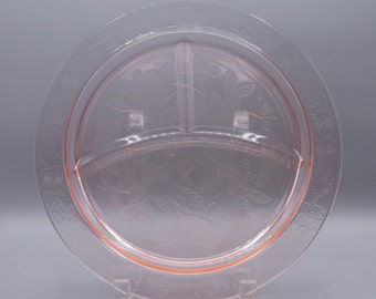 Depression Glass Grill Plate, MacBeth-Evans Glass Company, Dogwood, 1929 - 1932