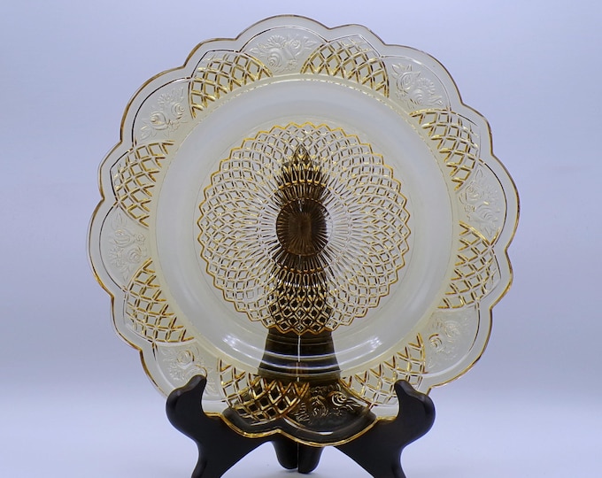 Depression Glass Plate, Federal Glass Company, Mayfair, Amber (Topaz Golden Glo) 1934