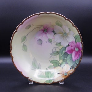 Porcelain Bowl, Tirschenreuth Porcelain Factory, Germany (Bavaria), hand painted florals, c 1900 - 1914