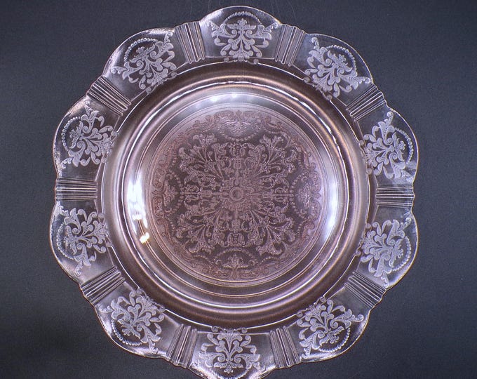 Depression Glass Dinner Plate, MacBeth-Evans Glass Company, American Sweetheart, 1930-1936