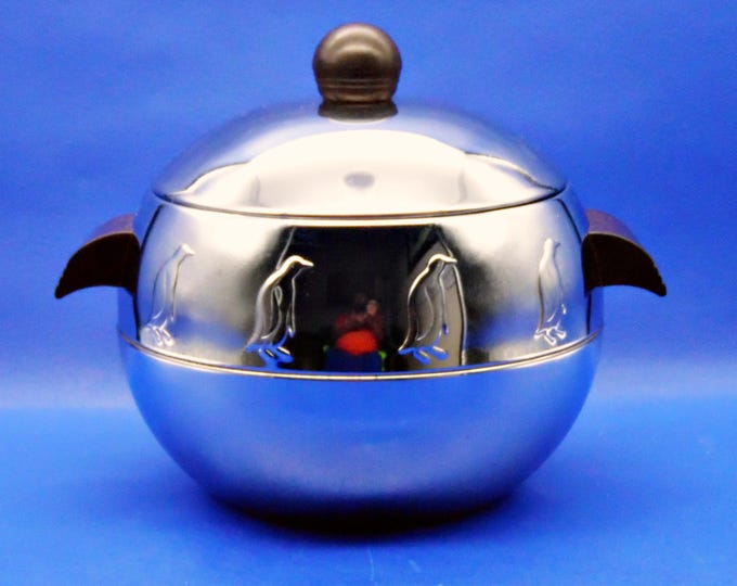 West Bend Penguin Hot/Cold Server, Mid-Century Aluminum Bucket (1940s)