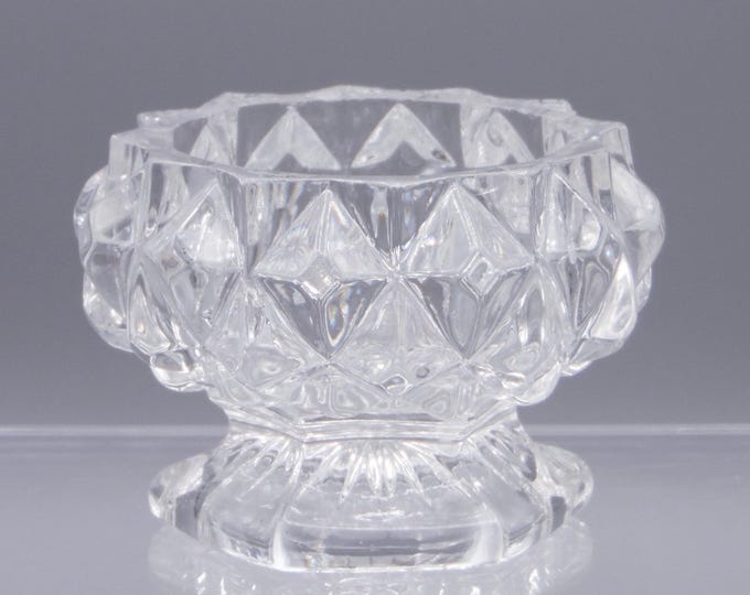 Flint Glass/Early American Pressed Glass Master Salt, Unknown Maker, Flattened Sawtooth (a/k/a) ca 1850s