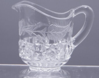 Early American Pressed Glass Creamer: Bellaire Daisy and Cube, 1886