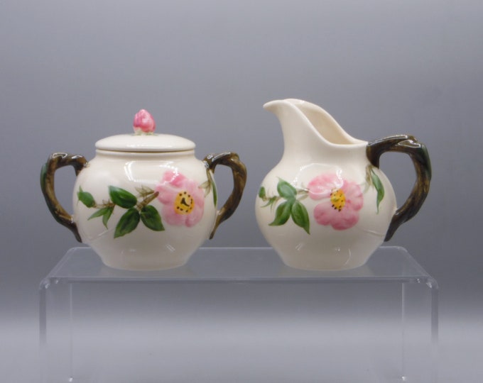Pottery Sugar And Creamer, Franciscan Earthenware (Gladding, McBean And Company) Desert Rose 1963/1964