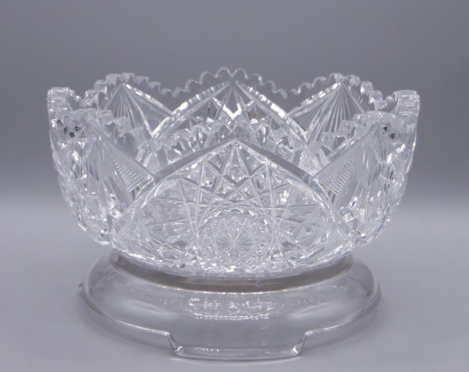 American Brilliant Period Cut Glass Bowl, J D Bergen Cut Glass Company, Premier, 1893
