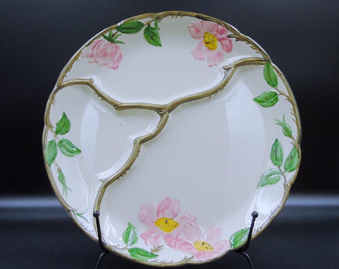 Vintage Pottery Grill Plate; Franciscan Ware, Desert Rose, 1949-1953