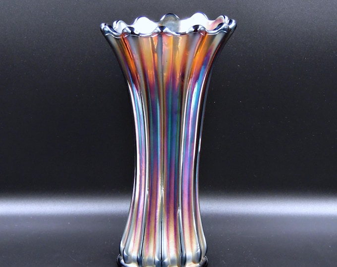 Carnival Glass Vase: Westmoreland Specialty Company, Corinth, Amethyst, 1909