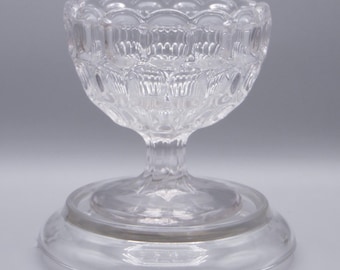 Antique Flint Glass Compote: Bakewell, Pears & Co. Argus Thumbprint, 1860s