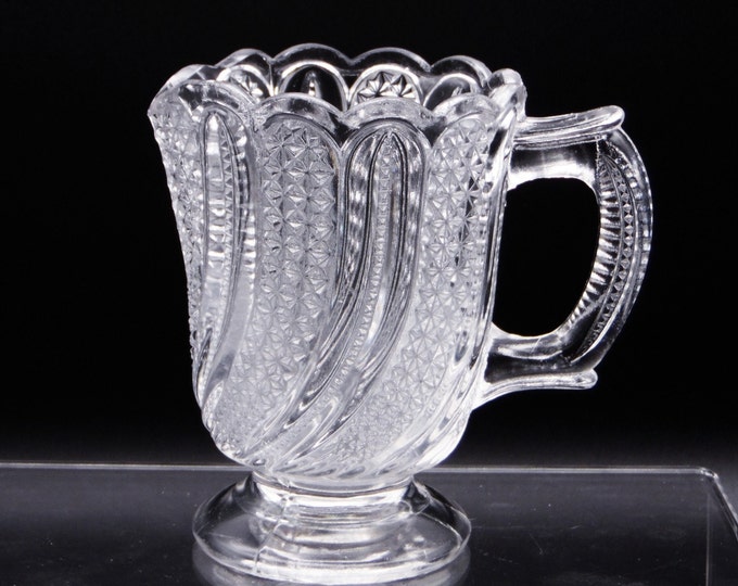 Early American Pressed Glass Creamer McKee and Brothers Doric (OMN) a/k/a Feather 1896