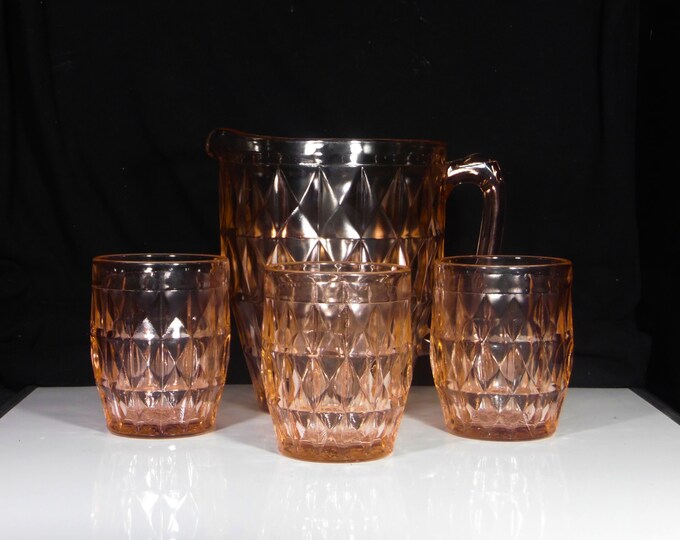 Depression Glass Water Set (Partial), Jeannette Glass Company, Windsor (OMN) 1936 - 1946