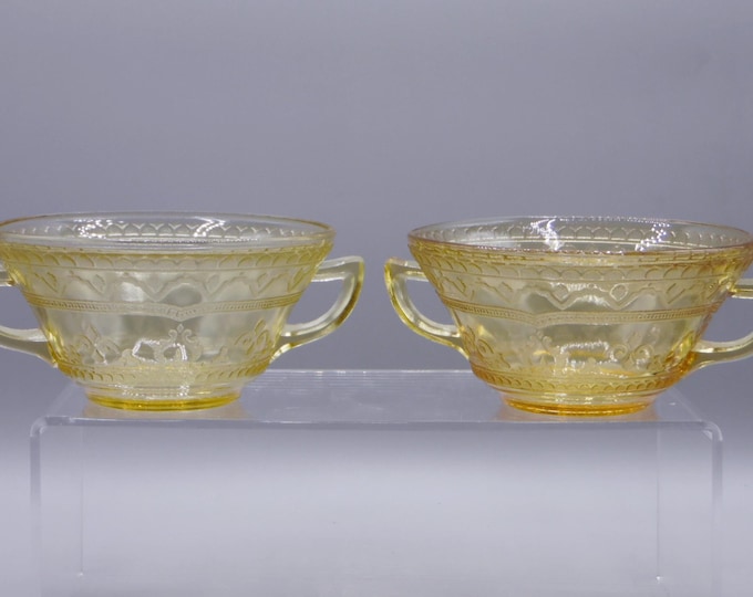 Depression Glass Cream Soup Bowl, Federal Glass Company, Patrician, Amber, 1933 - 1937