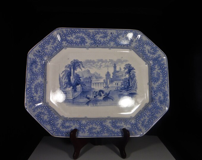 Pottery Platter, William Adams And Sons, Tunstall, England, Florence 1819 - 1864