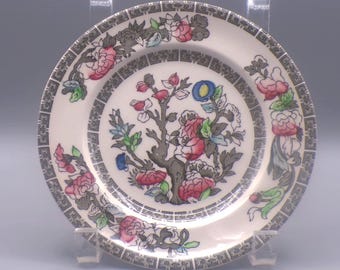 Vintage Pottery Bread and Butter Plate, Johnson Brothers, England, Indian Tree, ca 1970s