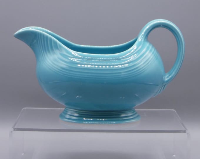 Vintage Pottery Gravy or Sauce Boat, Fiesta Ware, Turquoise, 1937 - 1969