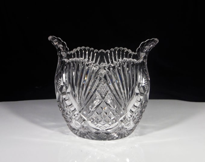 Early American Pressed Glass Ice Tub, McKee And Brothers, Champion (OMN) AKA Fan With Crossbars, 1896