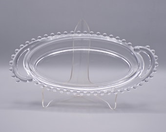 Vintage Glass/Elegant Era Glass Oval Pickle Dish, Imperial Glass Company, Candlewick #400/217, 1936 - 1982