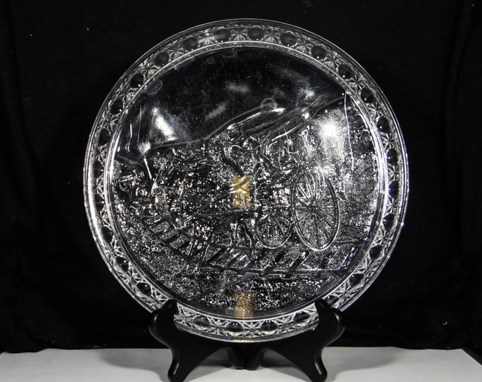 Early American Pressed Glass Tray; Co-Operative Flint Glass Company, Ltd; Co-Op #130 (OMN) AKA Currier And Ives 1887