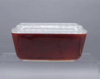 Vintage Kitchenware, Refrigerator Box, Pyrex, Woodland, #502, 1 1/2 Pint, 1978 - 1983