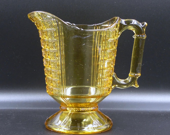 EAPG Amber Creamer, King Son & Company, Daisy Pattern, 1885