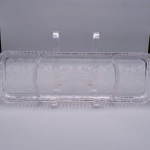 Elegant Era Glass 3 Part Relish Tray, Cambridge Glass Comp, Line 3500, Gadroon, Shape 112, with Rose Point Etch, 1934 - 1958