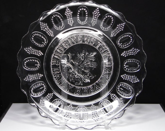 Early American Pressed Glass Bread Plate; Co-Operative Flint Glass Co. Ltd; Panel (OMN) aka 101; One Hundred One; c 1881