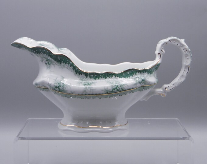 Pottery Gravy Boat, John Maddock And Sons, Ltd, England, Hamilton, Green 1896 - 1906