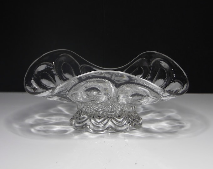 Early American Pressed Glass Novelty Bowl, United States Glass Co, US Glass #15076; Georgia (OMN) AKA Peacock Eye; Peacock Feather; 1902