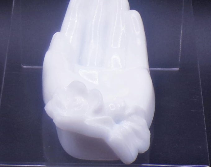 Vintage Milk Glass Ashtray, Kemple Glass, Helping Hand Ashtray #30, 1945 - 1970