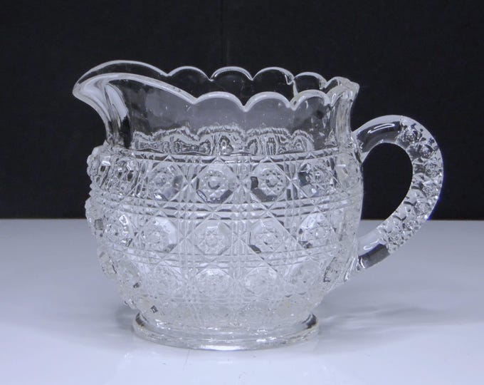 Lacy Daisy Pressed Glass Creamer - Westmoreland #909 - Early American