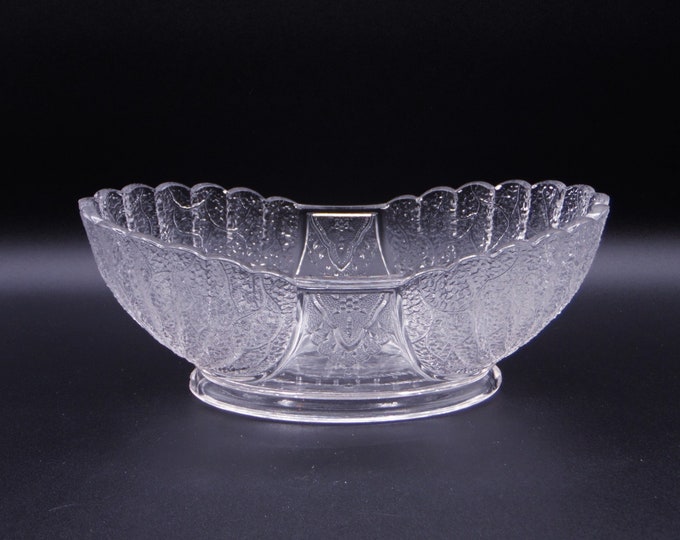 Early American Pressed Glass Berry Bowl, Master; George Duncan and Sons; GDS #555 (OMN) aka Shell and Tassel, ca 1880