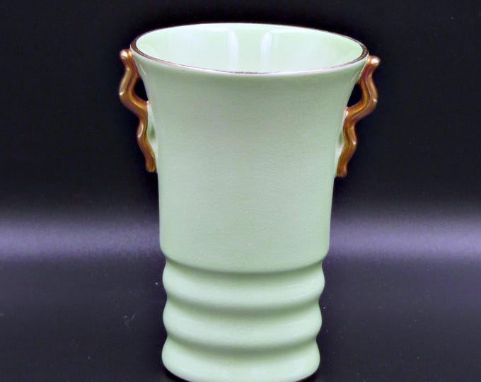Vintage Pottery Vase: Carlton Ware Shape 1652/D, Green, 1938-1940