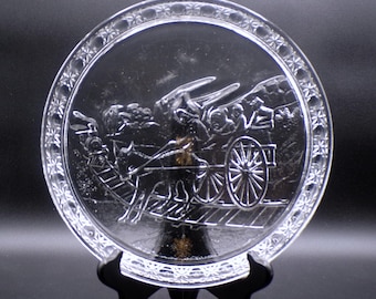 Early American Pressed Glass Tray: Contrary Mule, Co-Op #130 (1887)