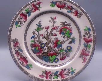 Vintage Pottery Luncheon Plate, Johnson Brothers, England, Indian Tree, ca 1970s