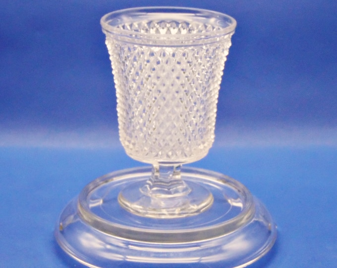 Flint Glass Spooner; New England Glass Company; Sharp Diamond (OMN) aka Diamond Point; c 1868