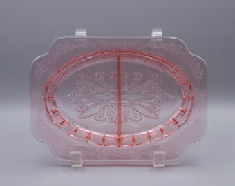 Depression Glass 2-Part Relish Dish Jeannette Glass Company, Adam 1932 - 1934