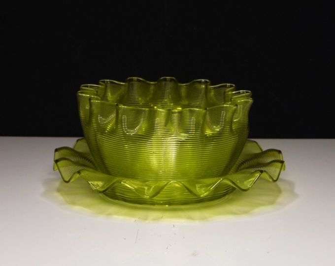Early American Pressed Glass Milk And Cracker Set, Boston And Sandwich Glass Co, Threaded (AKA) c 1880 - 1888