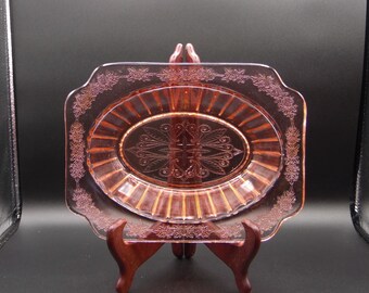 Depression Glass Oval Bowl Jeannette Glass Company Adam 1932 - 1934