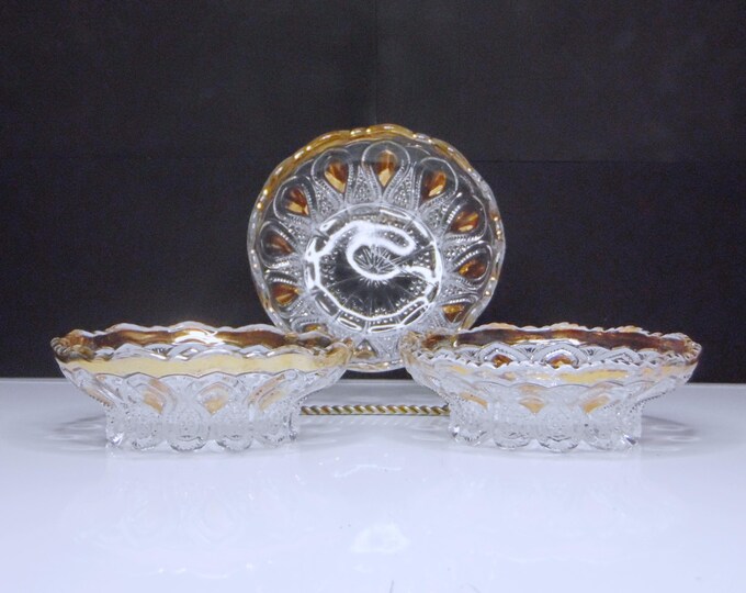 EAPG Berry Bowls: US Glass New Jersey Pattern, Set of 3