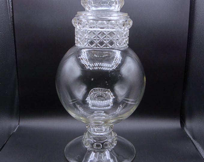 Early American Pressed Glass Store/Apothecary Jar; Ripley and Company; Globe Jar (OMN) aka Dakota; Dominion; Mascotte; 1887