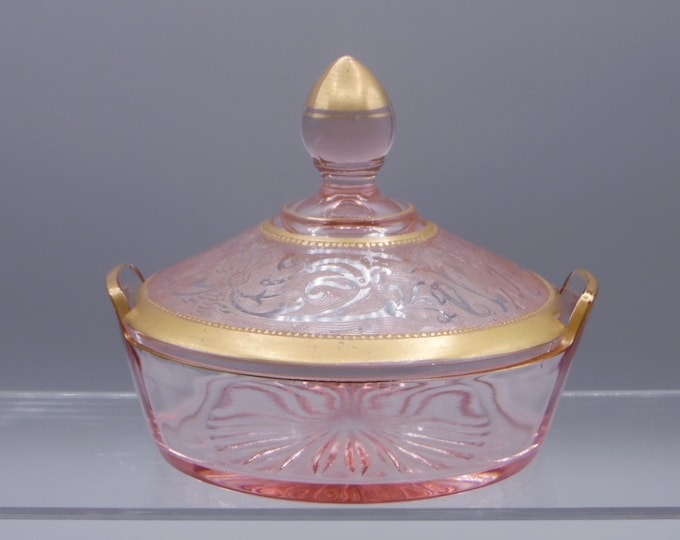 Elegant Era Glass Lemon Tub Cambridge Glass Company, Cambridge No 1917, Shape 232, Lotus Georgian Etch, 1930's