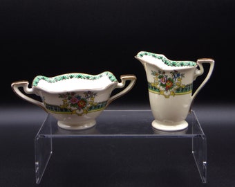Porcelain Sugar And Creamer, Noritake, Japan, Ca 1921 - 1930