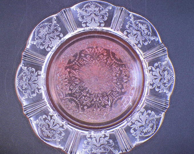 Depression Glass Salad Plate, MacBeth-Evans Glass Company, American Sweetheart, Pink, 1930-1936