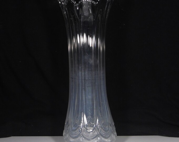 Early American Pressed Glass Swung/Pulled Vase, United States Glass Co, US Glass #15086; Mirror/Mirror Plate (OMN) AKA Galloway, intro 1904