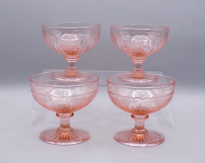 Depression Glass Sherbert, Hocking Glass Company, Mayfair, Pink, 1931 - 1937