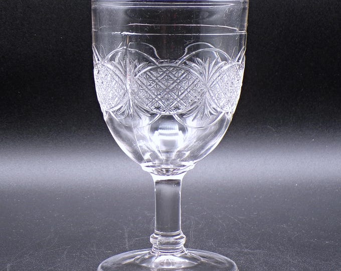 Early American Pressed Glass Water Goblet, Bryce, Higbee And Company; Chain (AKA) 1870s/80s