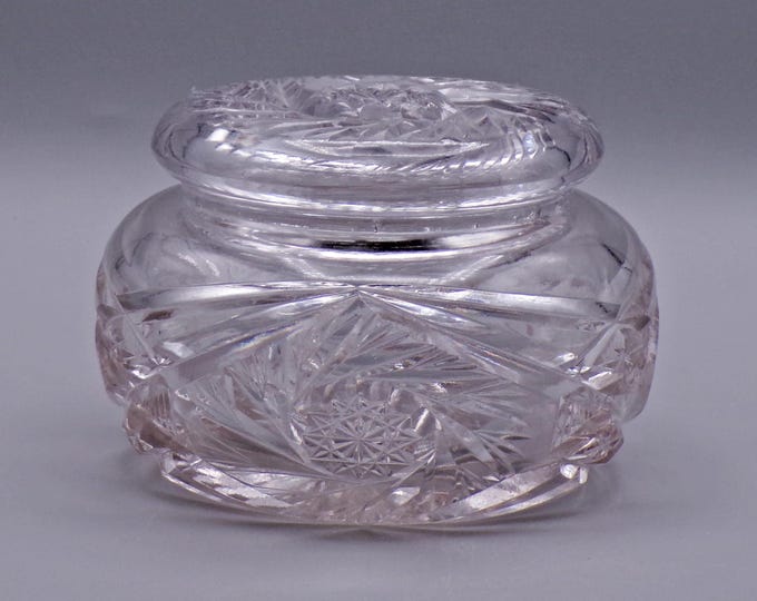 American Brilliant Period Cut Glass Puff/Dresser Jar, unknown maker or pattern, ca 1900 - 1910