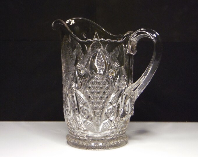 Early American Pressed Glass Milk Pitcher, United States Glass Company, U S Glass #15106; Buckingham (OMN) 1907